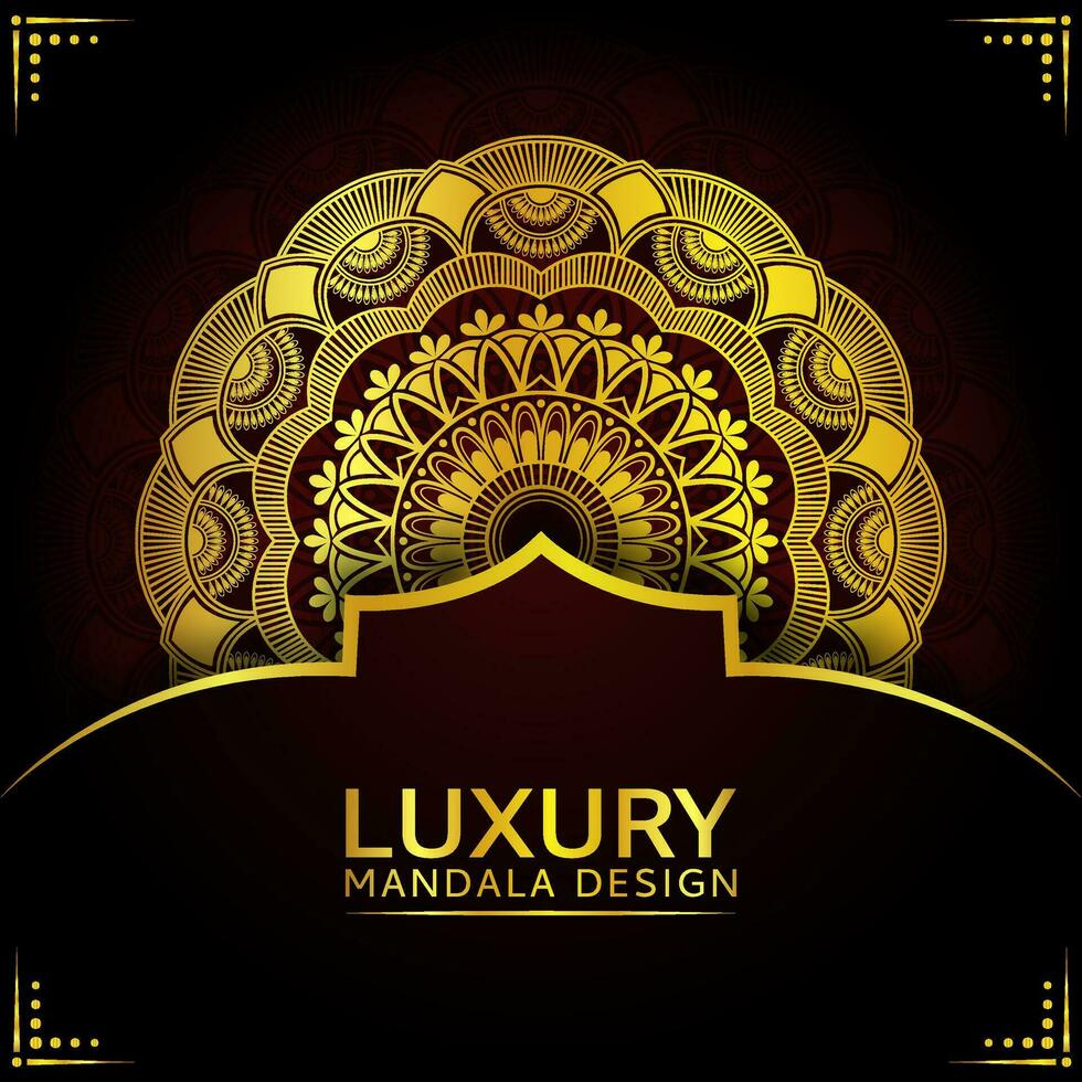 Luxury mandala background design with golden colour decorative element vector