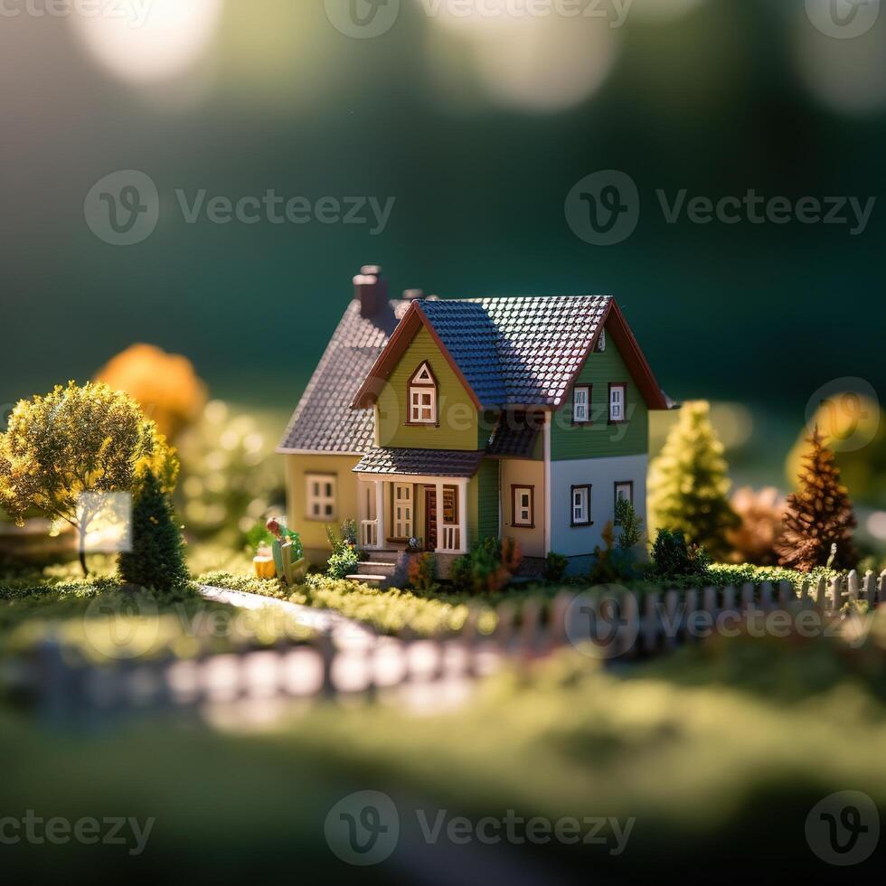 a portrait of a miniature house photo