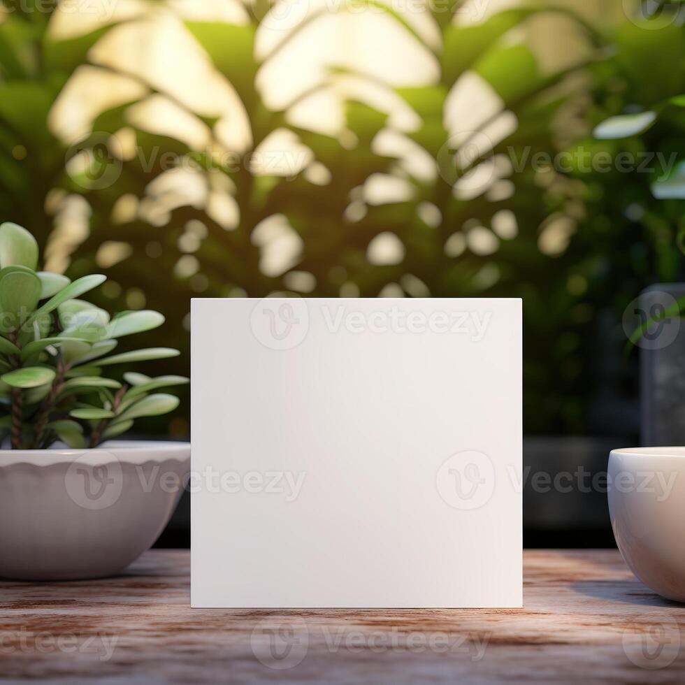 a white square blank paper sheet photo