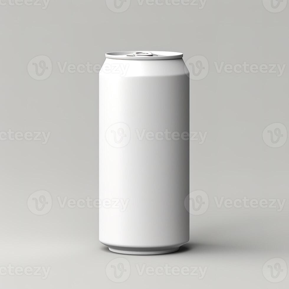 white can on a gray background photo