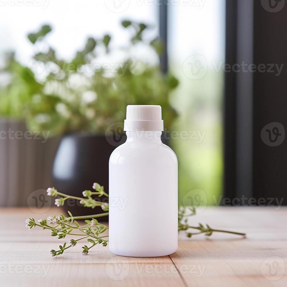 a bottle of essential oils photo
