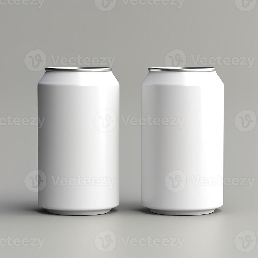 white can on a gray background photo