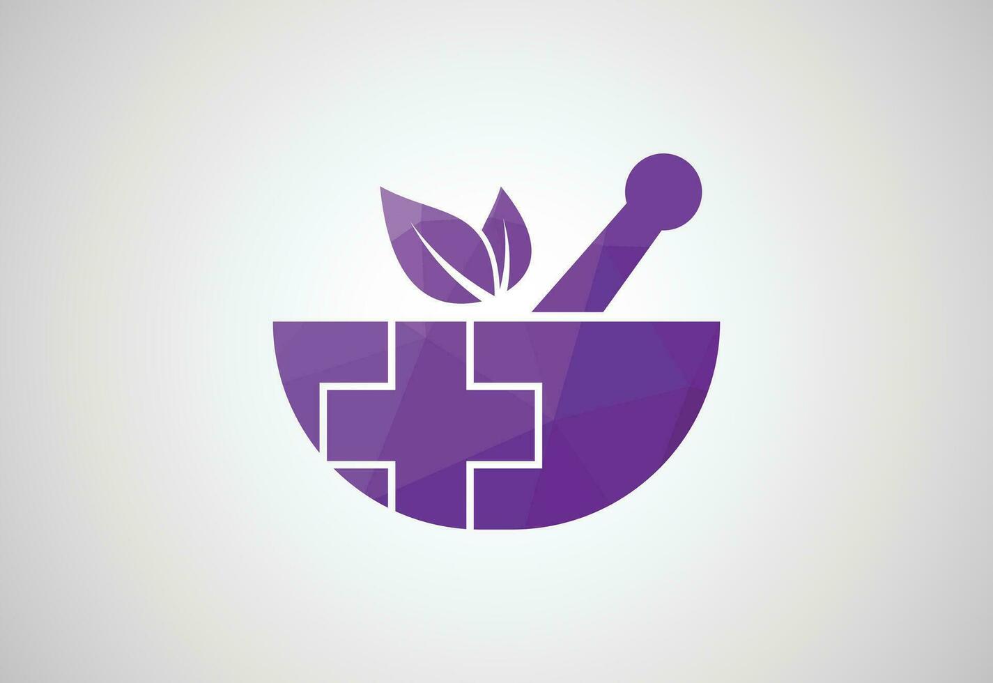 Low Poly and Modern Medical and health care center Ayurvedic logo design, Vector illustration