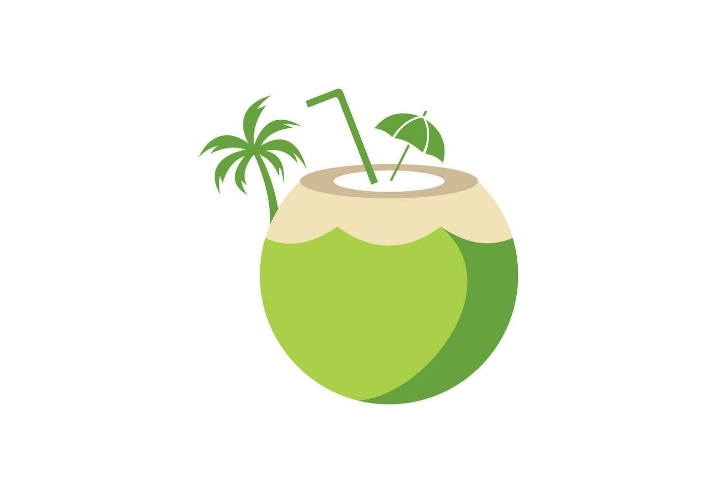 Modern tropical coconut logo design, Vector design template