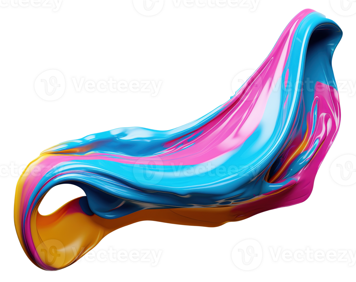 AI Generative. colorful paint 3d splash. Isolated element on the transparent background. High quality Illustration. png