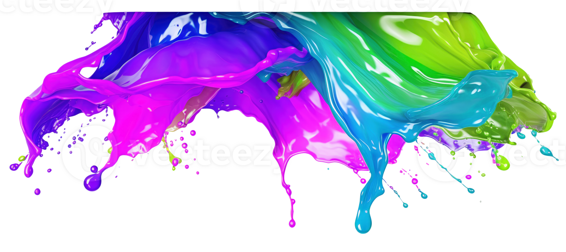 AI Generative. Colorful paint 3d splash. Isolated element on the transparent background. High quality Illustration. png