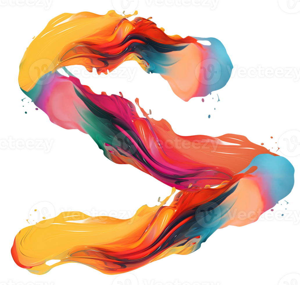 AI Generative. colorful paint 3d splash. Isolated element on the transparent background. High quality Illustration. png