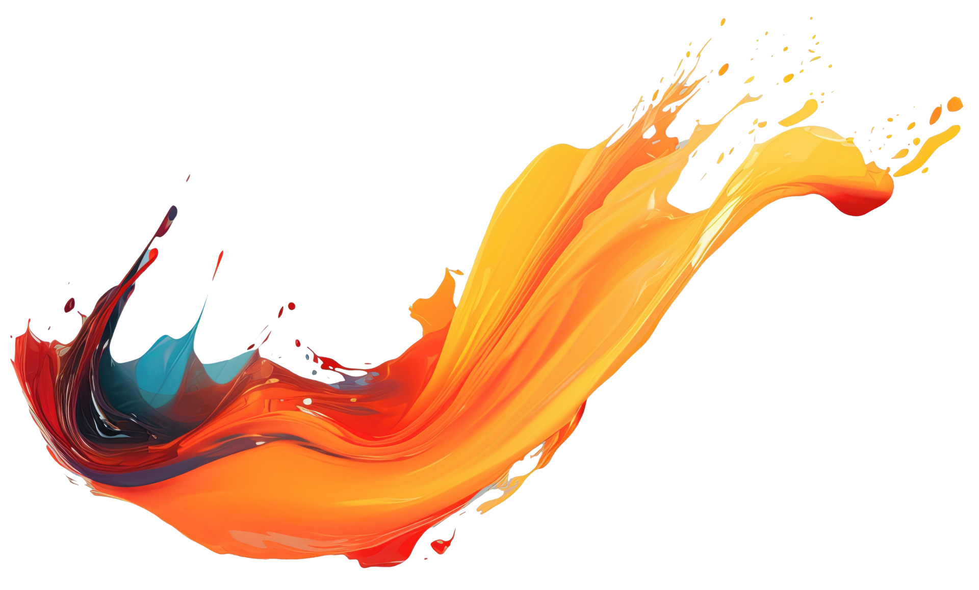 AI Generative. Colorful paint 3d splash. Isolated element on the