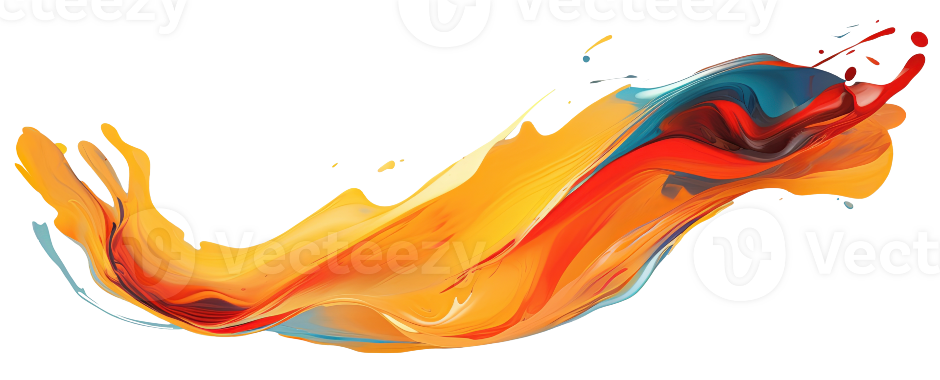 AI Generative. Colorful paint 3d splash. Isolated element on the transparent background. High quality Illustration. png