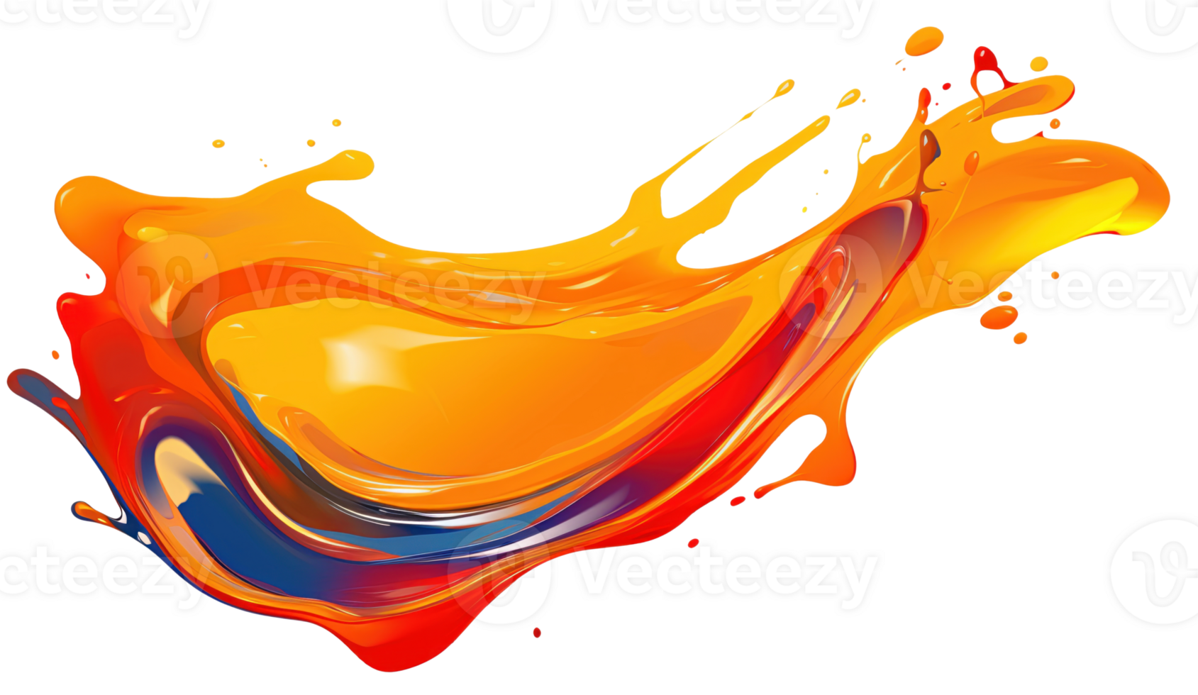 AI Generative. Colorful paint 3d splash. Isolated element on the transparent background. High quality Illustration. png