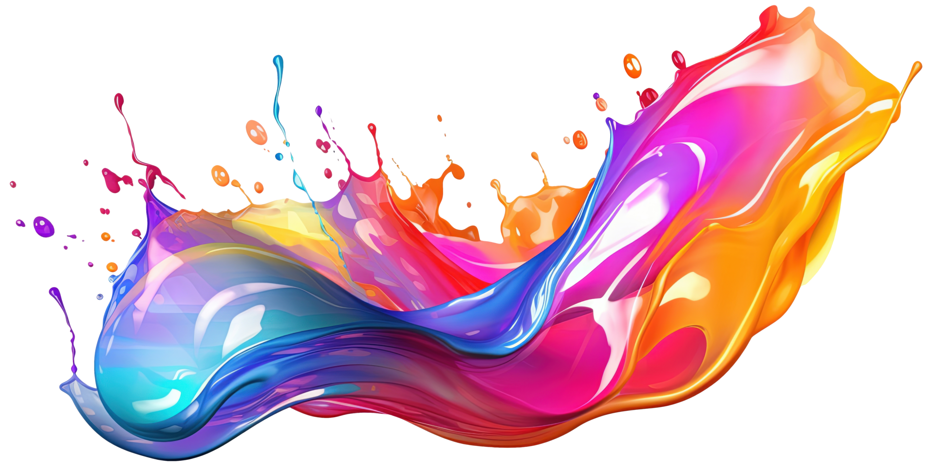 AI Generative. Colorful paint 3d splash. Isolated element on the