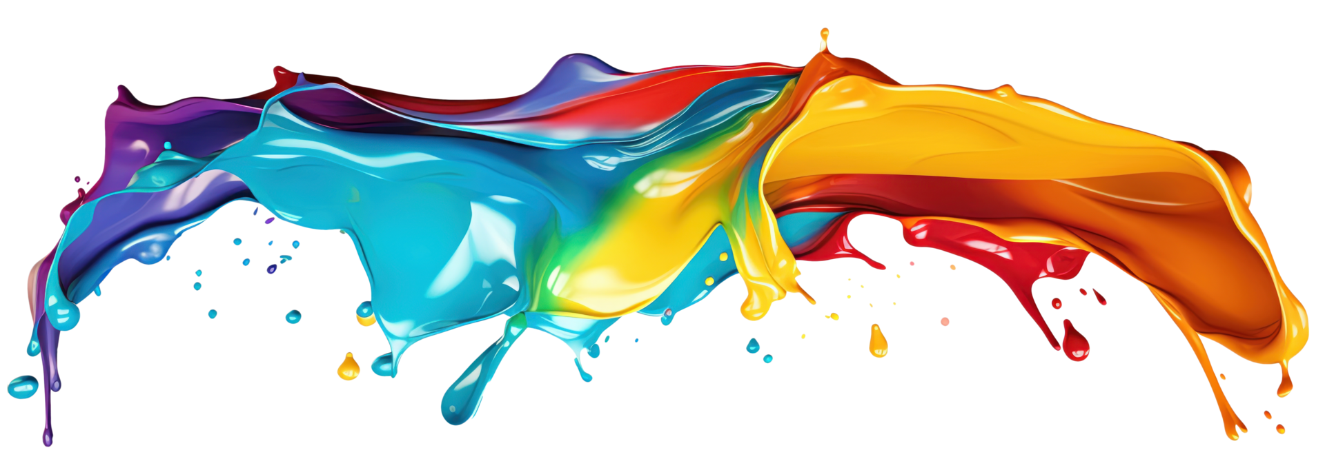 AI Generative. colorful paint 3d splash. Isolated element on the
