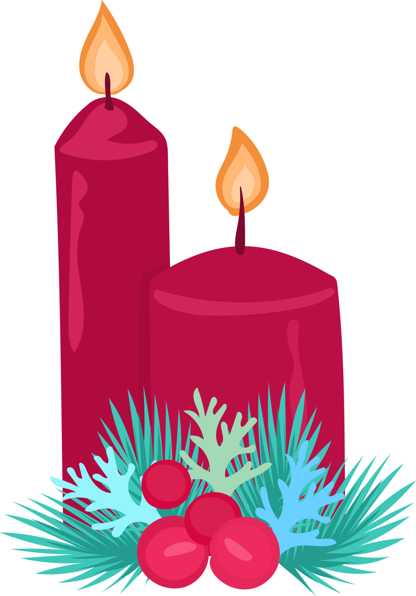 Christmas candle cartoon style on transparent background. 29102394 PNG