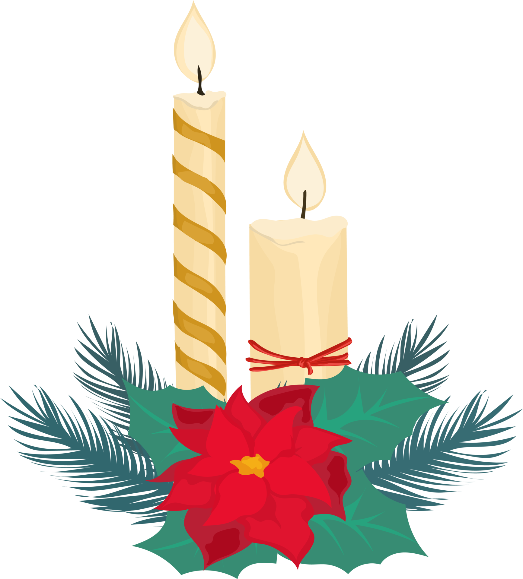 Christmas candle cartoon style on transparent background. 29102440 PNG