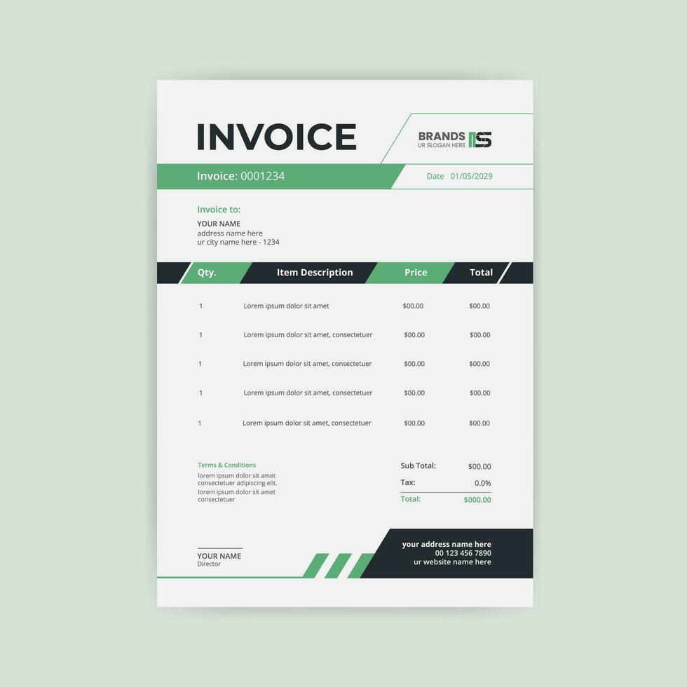 invoice template design 29102475 Vector Art at Vecteezy