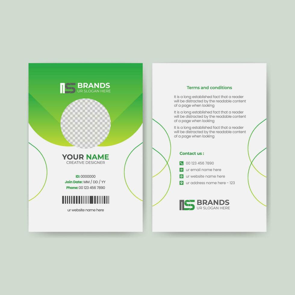 id card template design vector