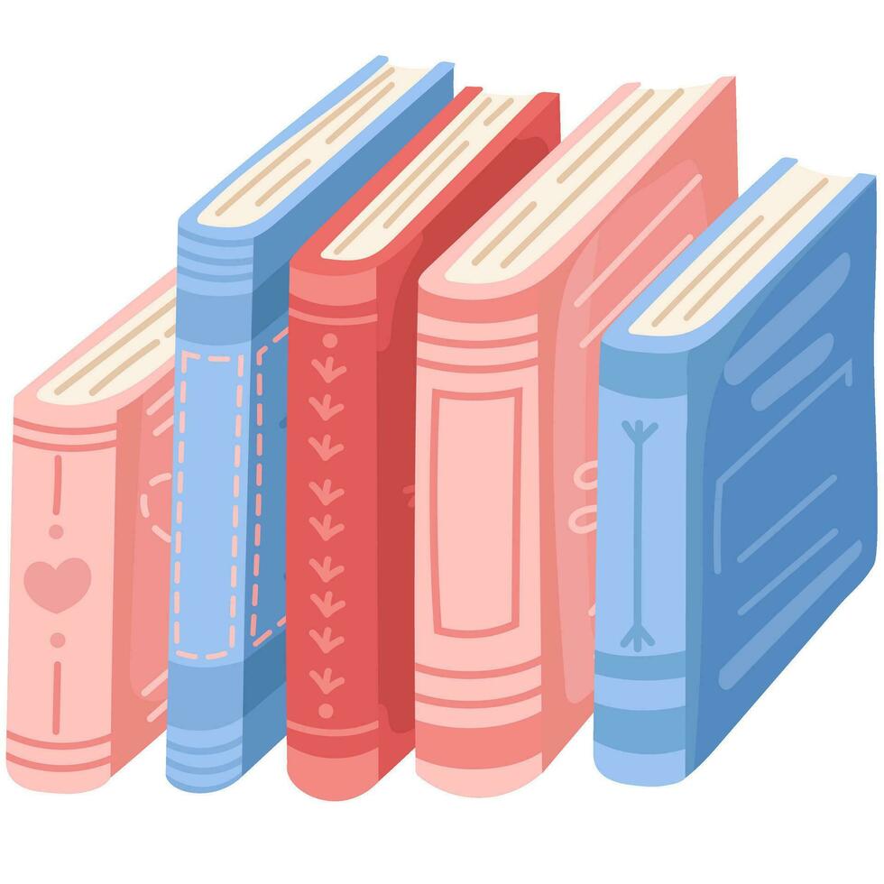 Stack of books to read in flat design style. Literature for reading and education. vector