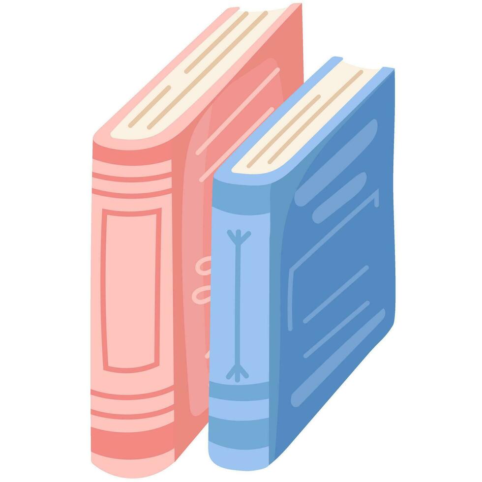 Stack of books to read in flat design style. Literature for reading and education. vector