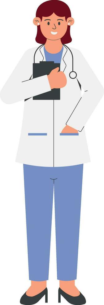 Female Doctor Holding Notes illustration vector