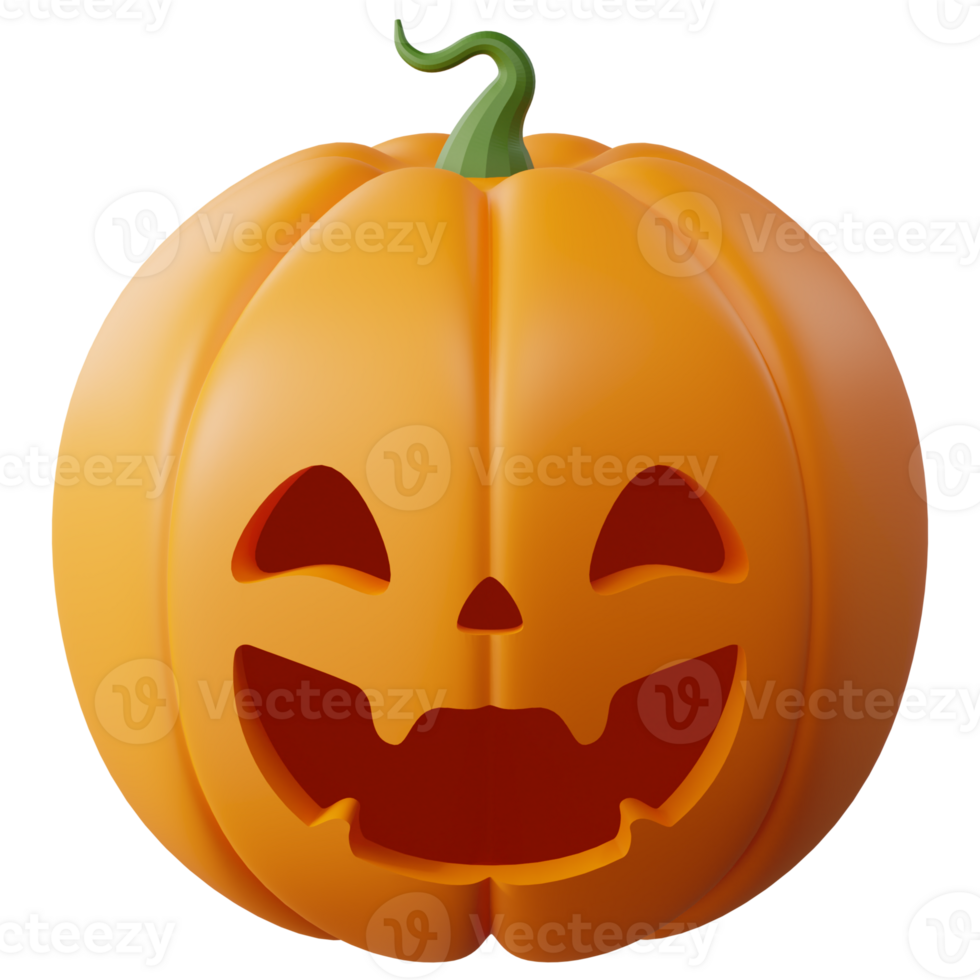 3D Halloween Pumpkin. Halloween design element In 3D and plastic cartoon style. Halloween pumpkin 3D style for poster, banner, greeting card png