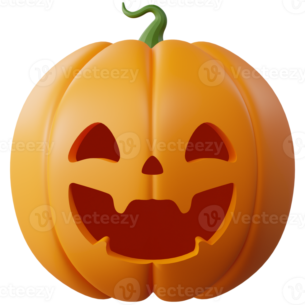 3D Halloween Pumpkin. Halloween design element In 3D and plastic cartoon style. Halloween pumpkin 3D style for poster, banner, greeting card png