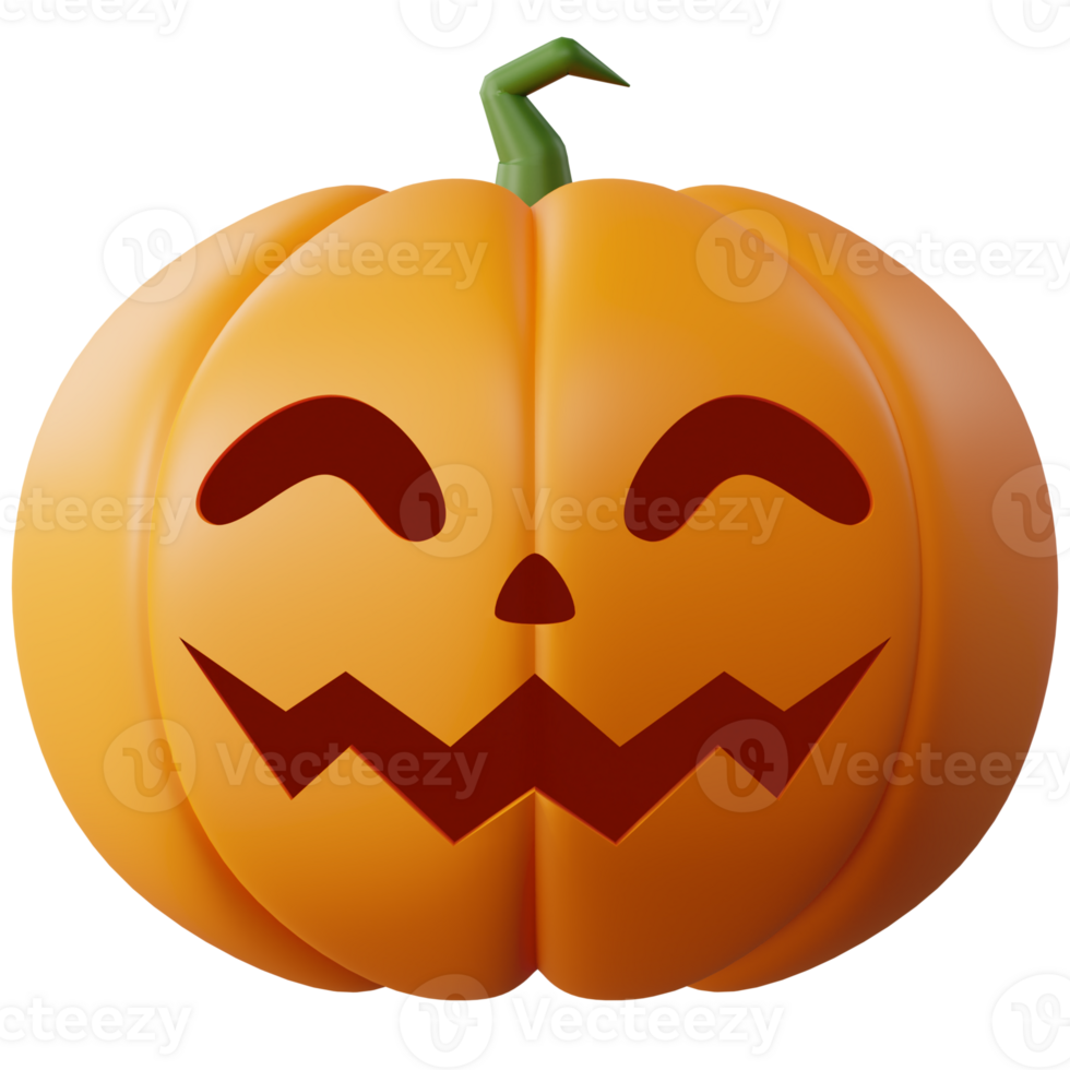 3D Halloween Pumpkin. Halloween design element In 3D and plastic cartoon style. Halloween pumpkin 3D style for poster, banner, greeting card png