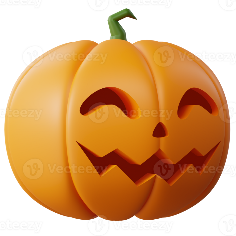 3D Halloween Pumpkin. Halloween design element In 3D and plastic cartoon style. Halloween pumpkin 3D style for poster, banner, greeting card png
