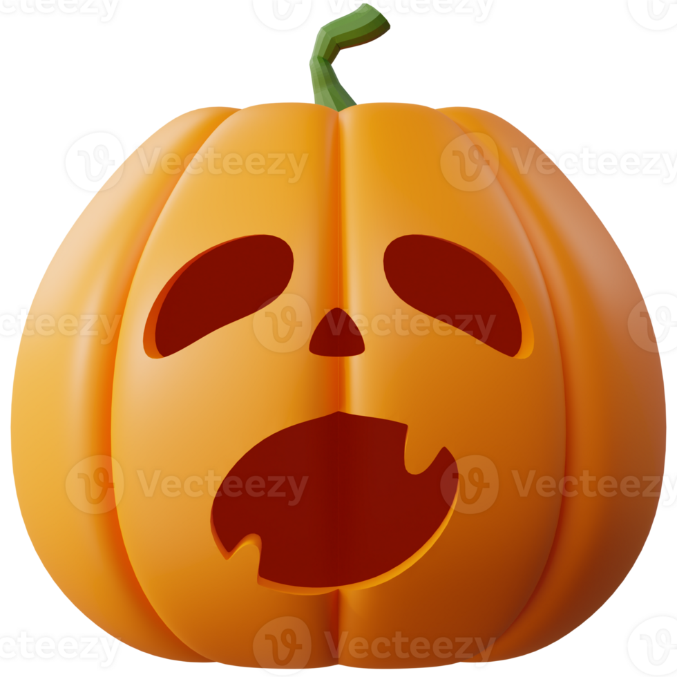 3D Halloween Pumpkin. Halloween design element In 3D and plastic cartoon style. Halloween pumpkin 3D style for poster, banner, greeting card png