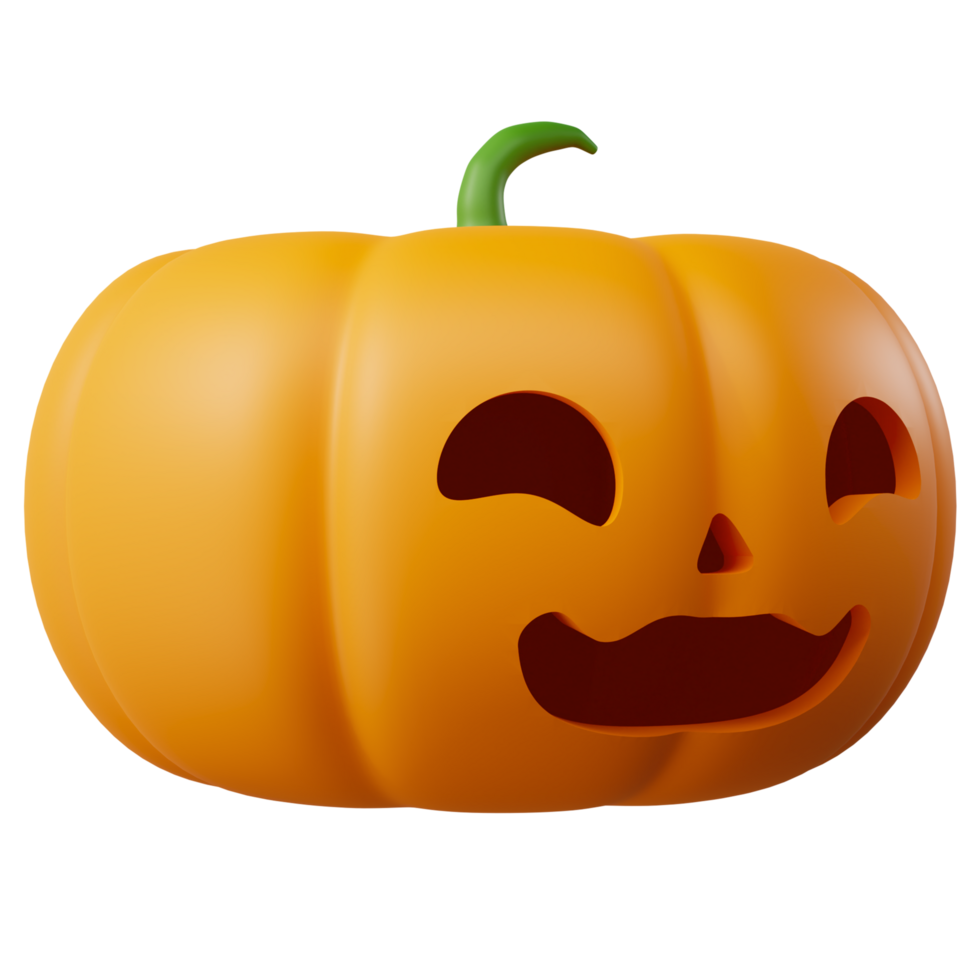 3D Halloween Pumpkin. Halloween design element In 3D and plastic cartoon style. Halloween pumpkin 3D style for poster, banner, greeting card png