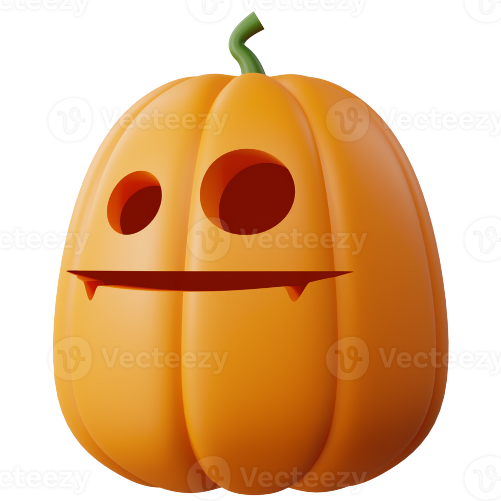 3d halloween pumpa. halloween design element i 3d och plast tecknad serie stil. halloween pumpa 3d stil för affisch, baner, hälsning kort png