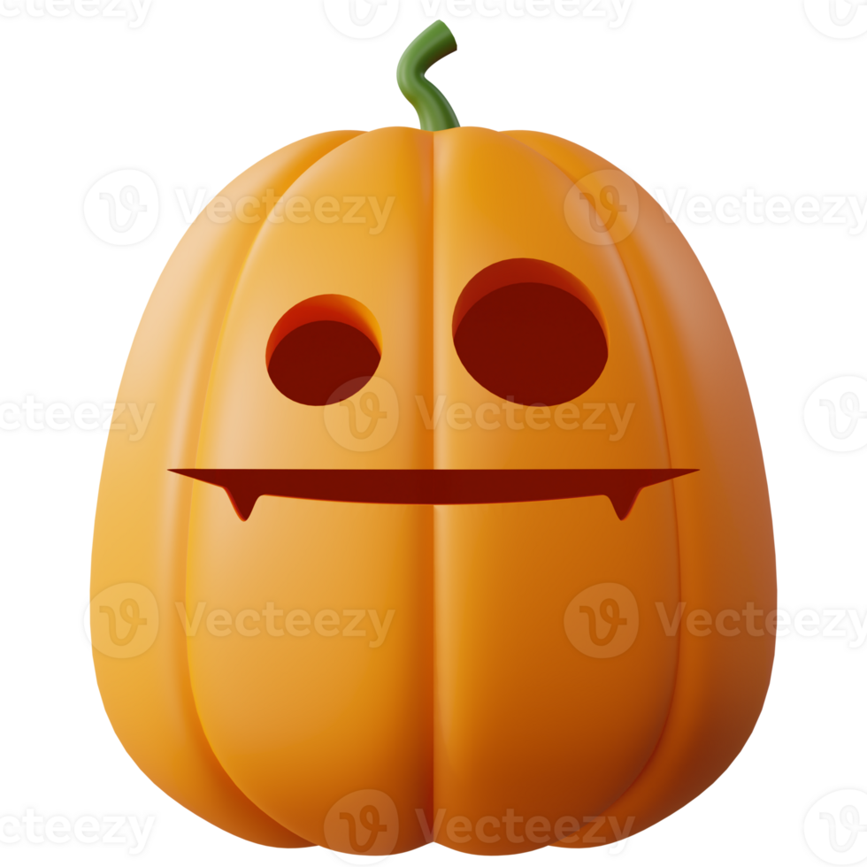 3d halloween pumpa. halloween design element i 3d och plast tecknad serie stil. halloween pumpa 3d stil för affisch, baner, hälsning kort png