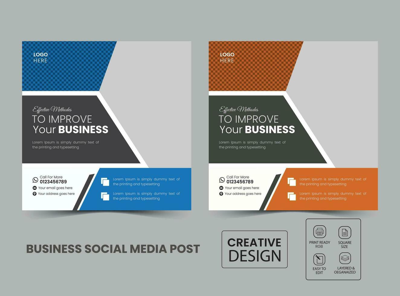 corporate businesss social media ppost vector