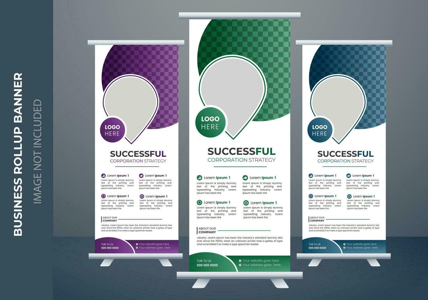 corporate business rolllup banner design vector