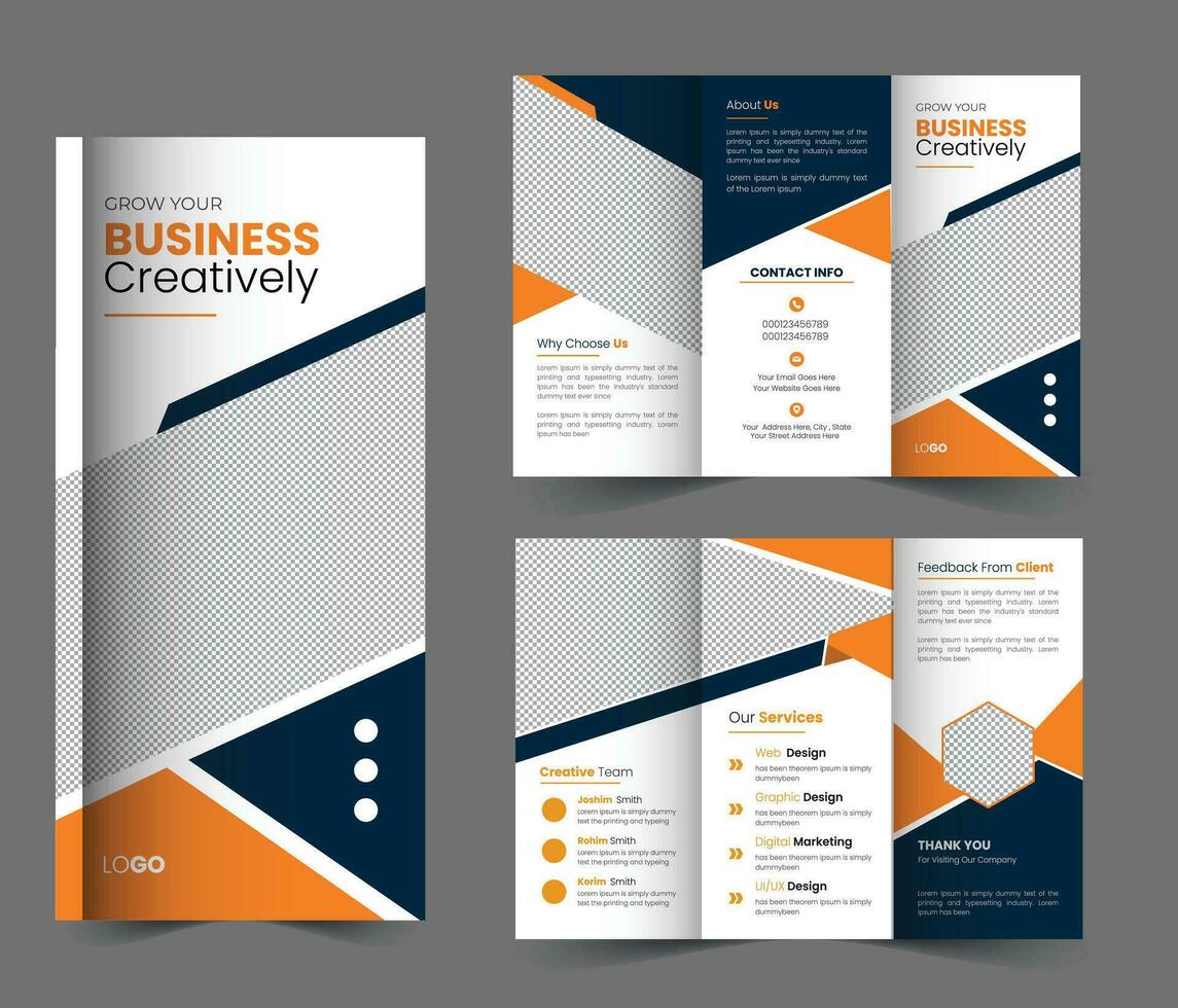 tri fold brochure design modern and creative template vector