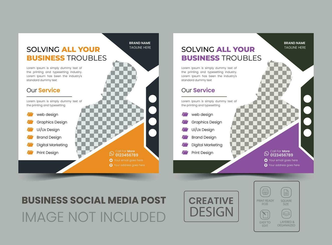 corporate businesss social media ppost vector