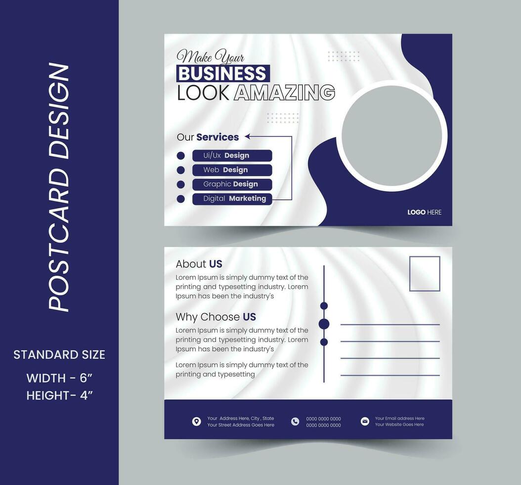 business postcard design,creative and minimal template vector