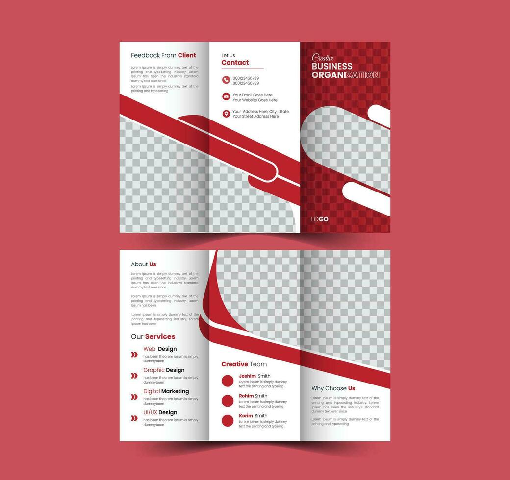 tri doblez negocio folleto diseño vector