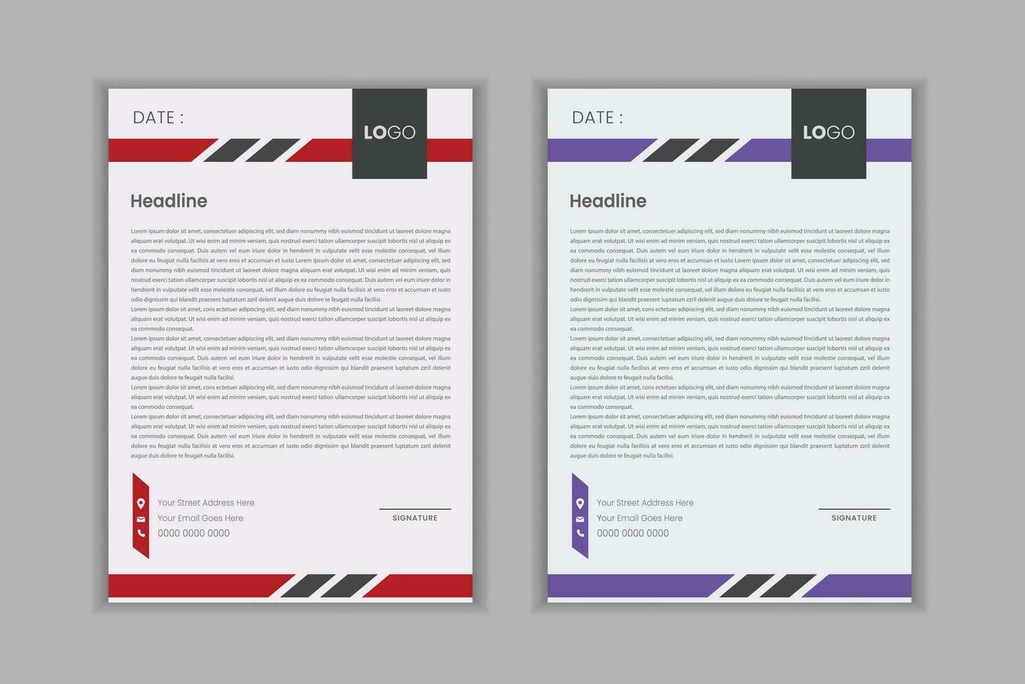 corporate letterhead design clean and minimal template vector