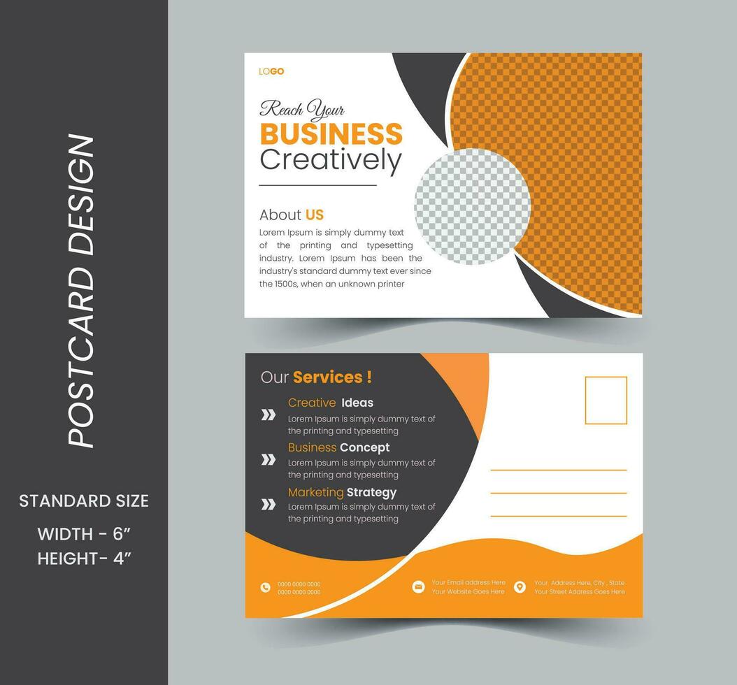 business postcard design,creative and minimal template vector