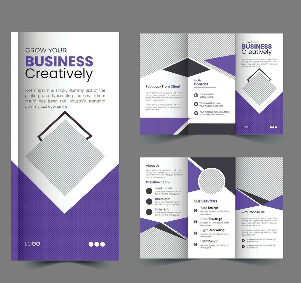 tri fold brochure design modern and creative template vector