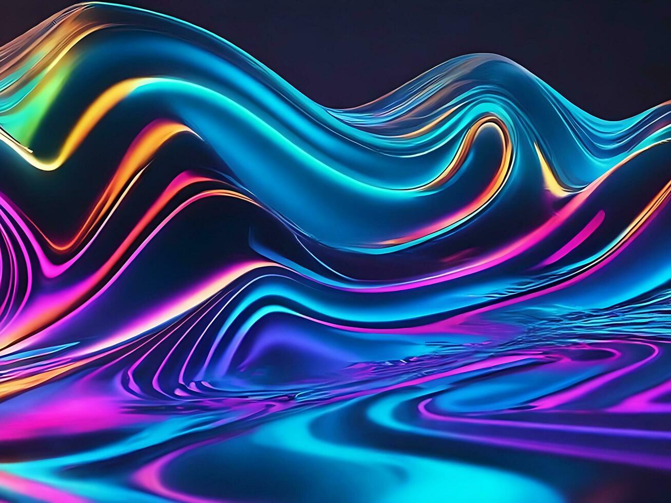 Holographic colorful 3d gradient abstrack background wallpaper or banner. ai generated photo