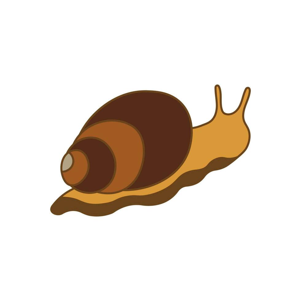 Cartoon Vector illustration snail walking icon Isolated on White Background