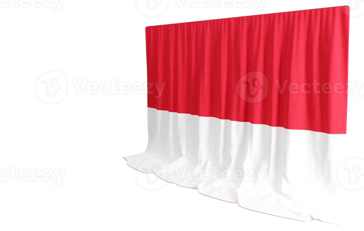 Monaco Flag Curtain in 3D Rendering Reflecting Monaco's Rich Heritage png