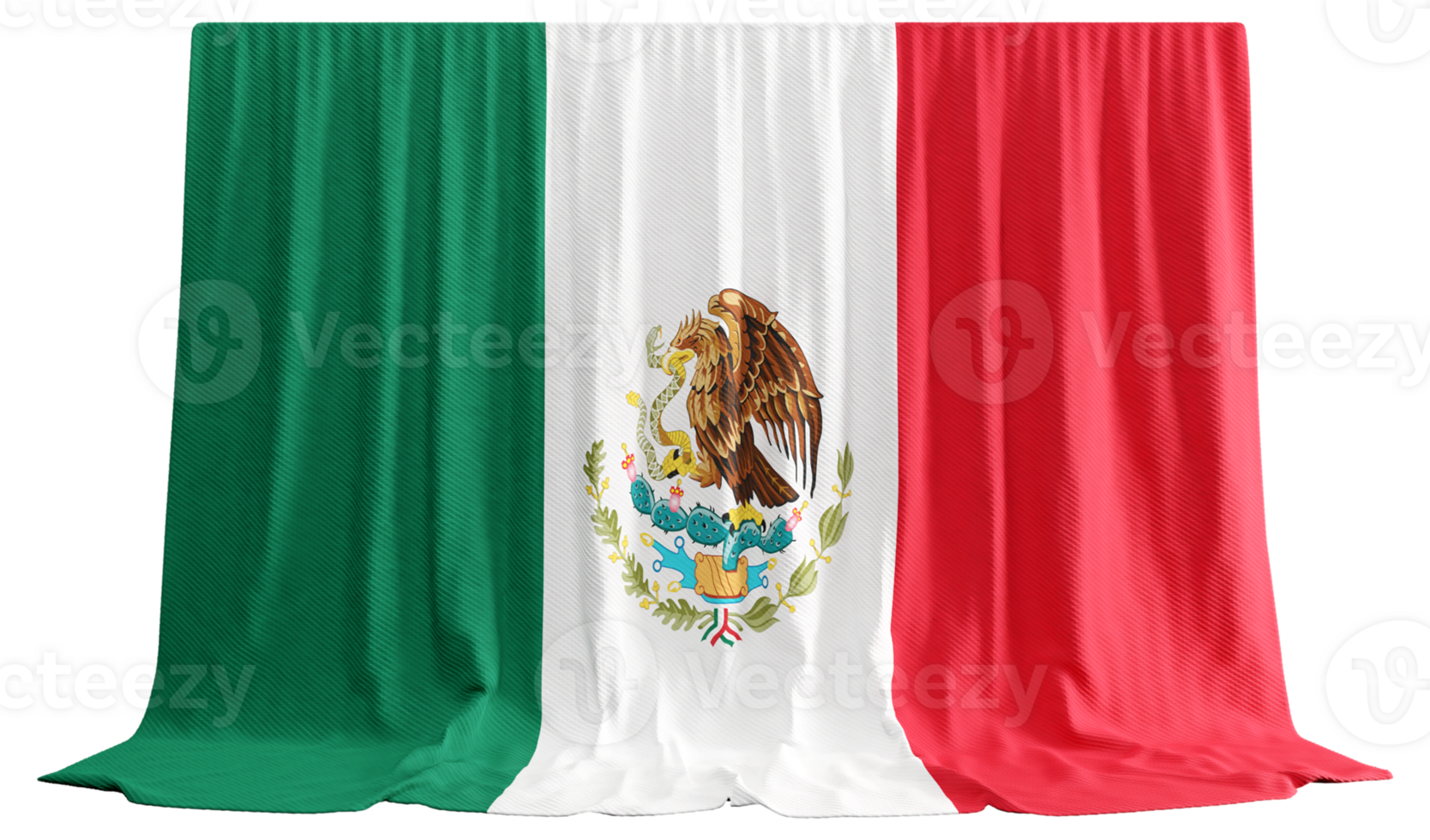 Mexique drapeau rideau dans 3d le rendu embrassement le mexique culturel richesse png