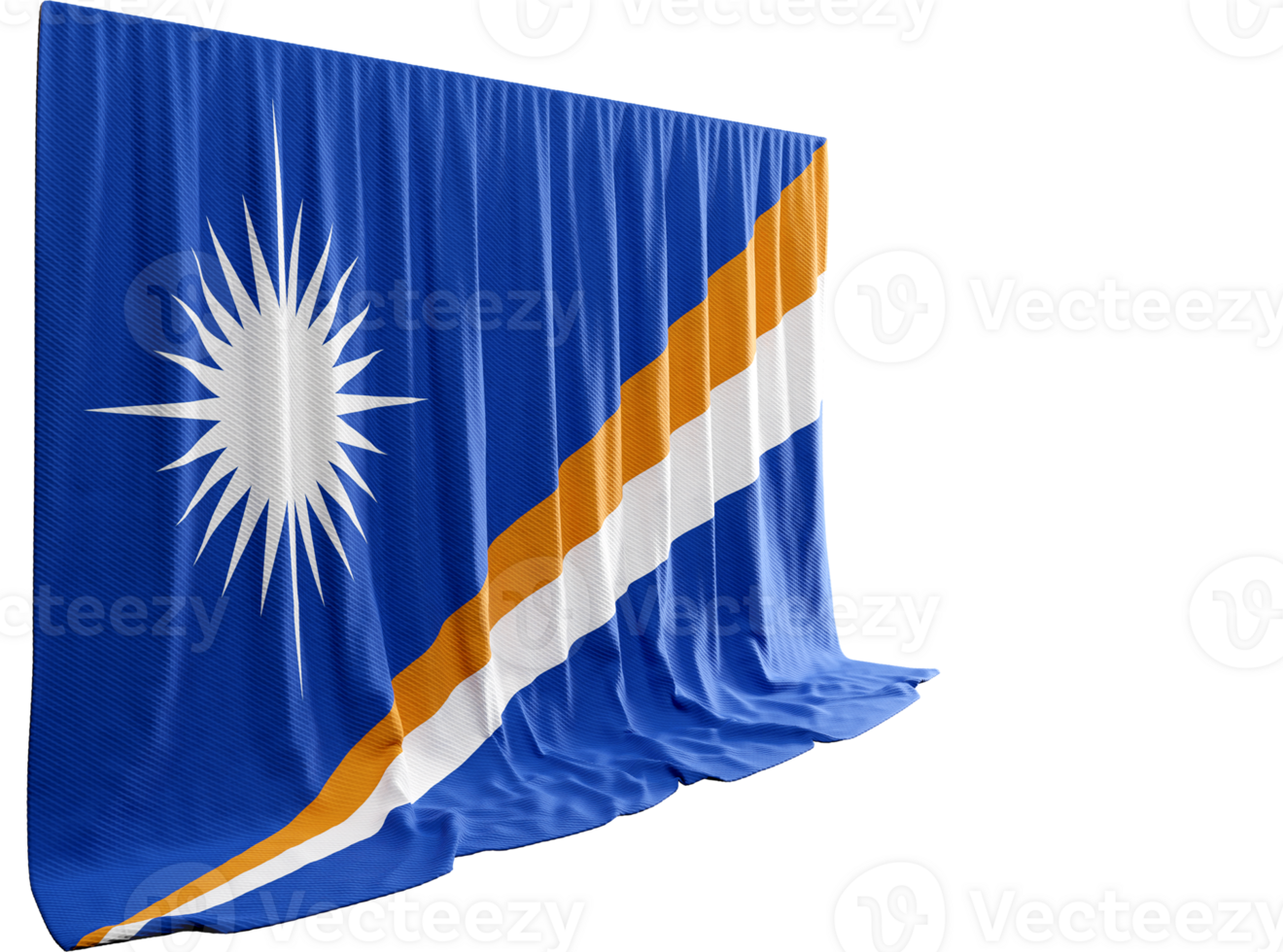 Marshall Islands Flag Curtain in 3D Rendering Embracing the Marshall Islands' Rich Heritage png