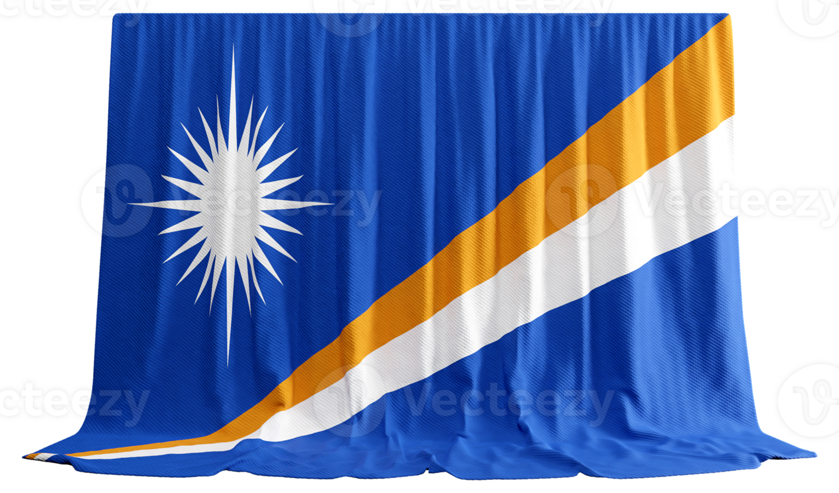 Marshall Islands Flag Curtain in 3D Rendering Embracing the Marshall Islands' Rich Heritage png