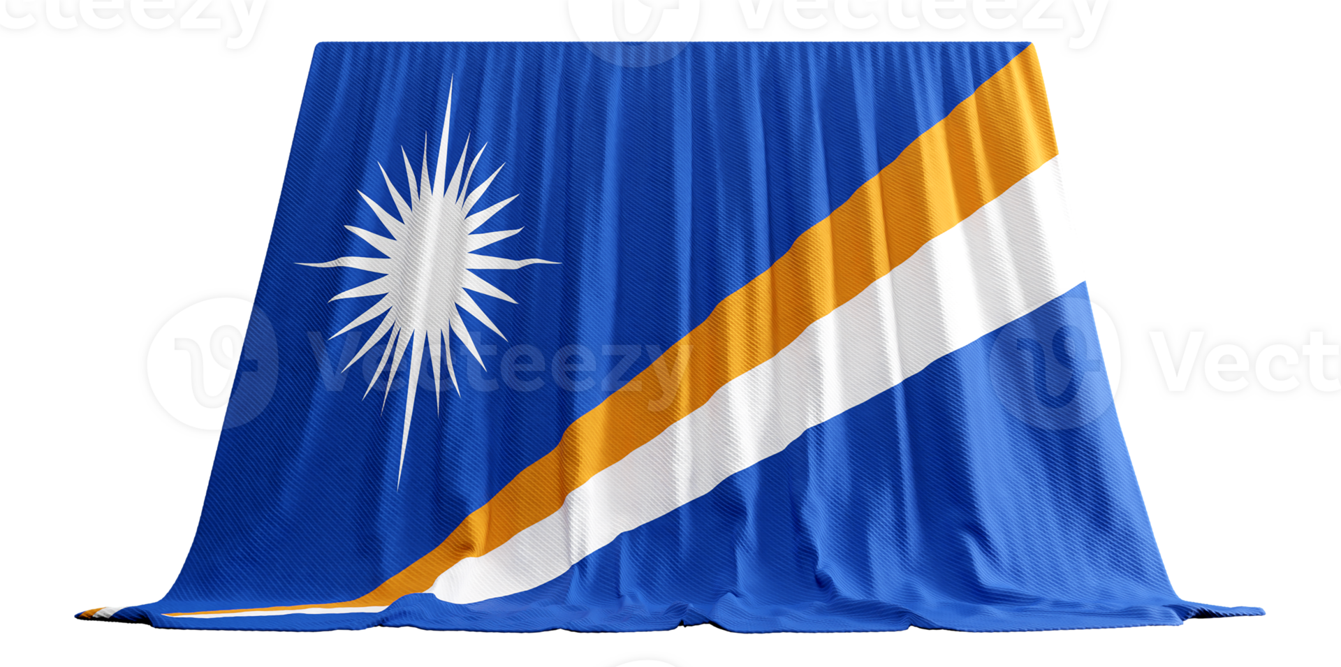 Marshall Islands Flag Curtain in 3D Rendering Embracing the Marshall Islands' Rich Heritage png