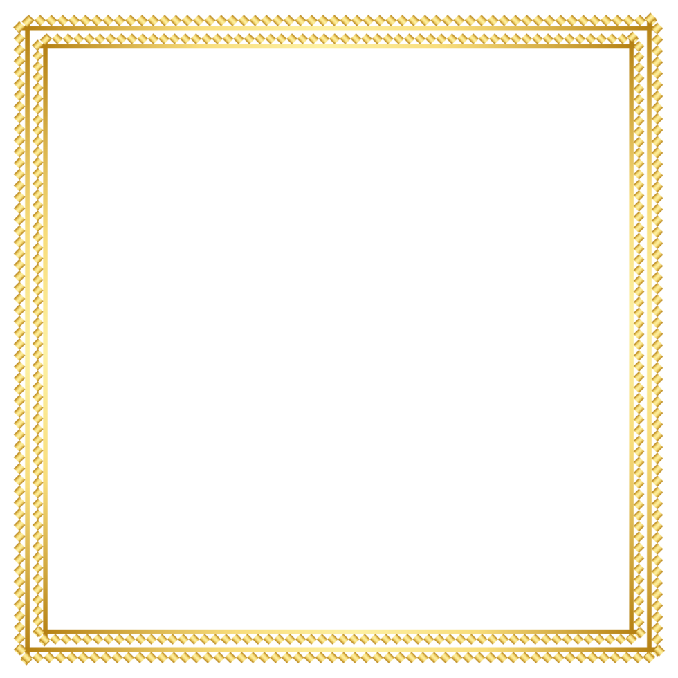 Vintage luxury retro golden corner border rectangle frame transparent background png