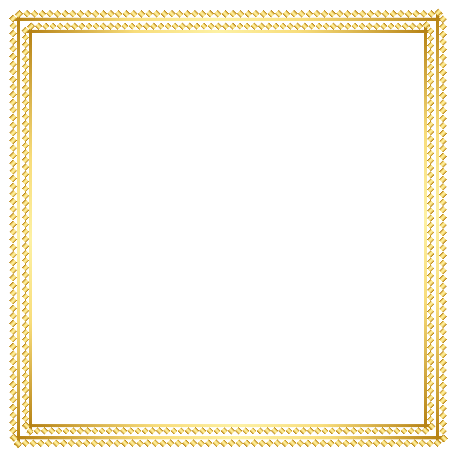 Vintage luxury retro golden corner border rectangle frame transparent