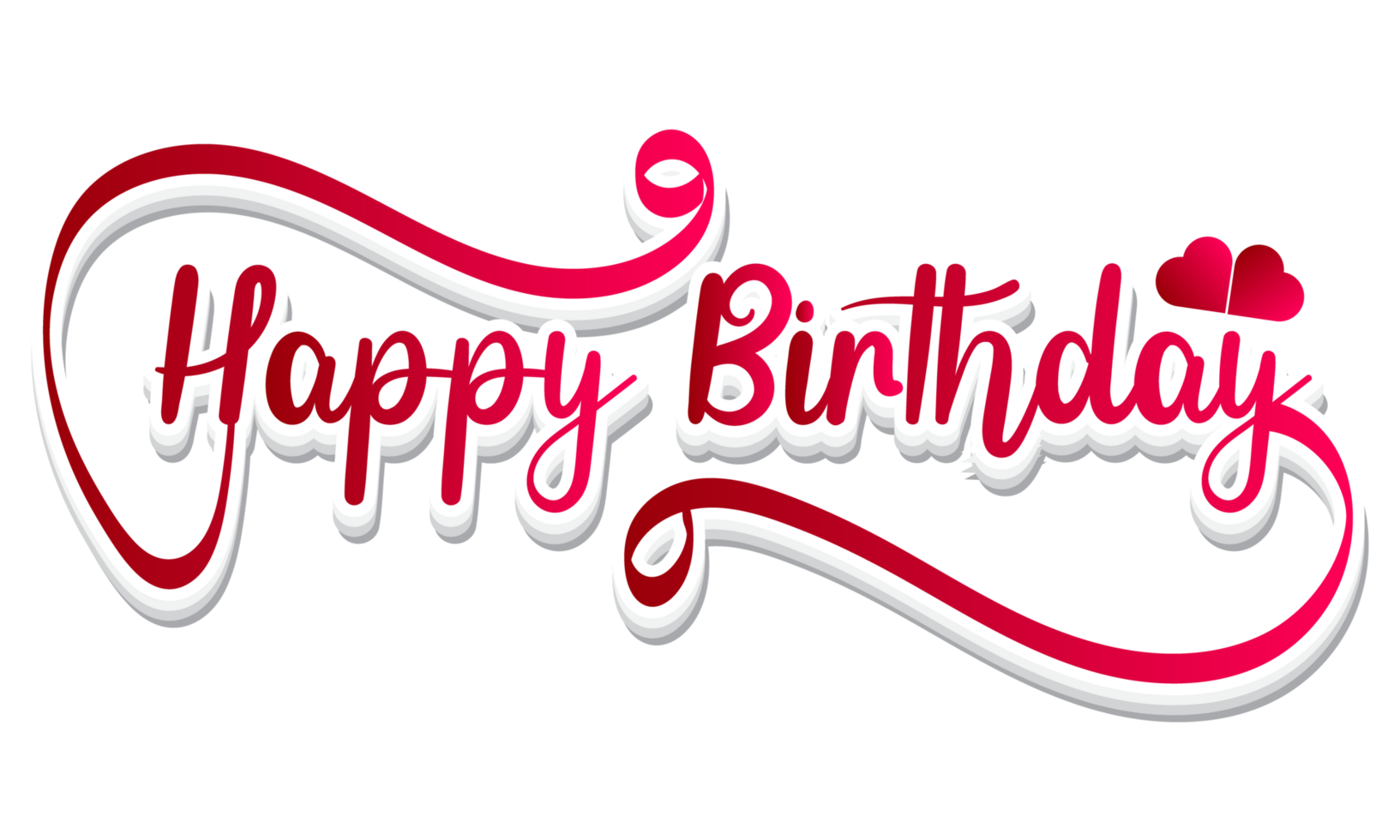 Happy birthday design with heart background png